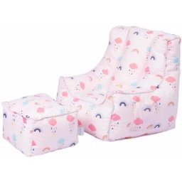 Intérieur Imprimé Fauteuil Pour les enfants avec pouf, Confortable Bean Bag & Pouf Avoir Poches