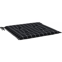 Coussins de chaise de jardin lot de 2 motif à carreaux noir Vidaxl Black and white