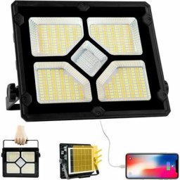 Spot de terrain à led, lampe de travail à pile solaire 100W, lampe de camping portable avec