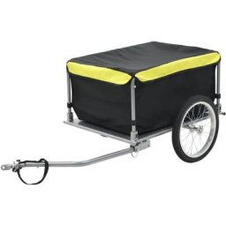 Remorque de bicyclette pour chiens Noir et jaune 65 kg