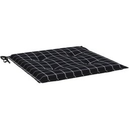 Coussins de chaise de jardin lot de 6 motif à carreaux noir Vidaxl Black and white
