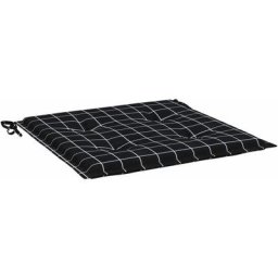 Coussins de chaise de jardin lot de 4 motif à carreaux noir Vidaxl Black and white
