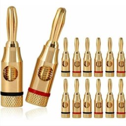 12pcs Fiches Bananes,Premium 24K Connecteur Plaqué Or pour HiFi Haut-Parleur,Câble Enceinte,Home