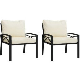 Vidaxl - Chaises de jardin avec coussins sable 2 pcs 68x76x79 cm acier Couleur sable