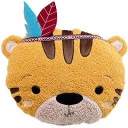 Homemaison - Coussin bouclette tête de tigre Ocre 30 x 30 cm - Ocre
