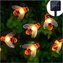 Guirlande lumineuse solaire à led avec 30 led Blanc chaud Pour extérieur Étanche Guirlande