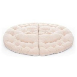 Fauteuil convertible futon Brodie Velours Blanc crème - Crème
