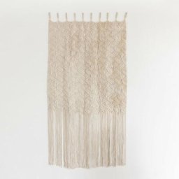 Sklum - Rideau en Macramé (110x215 cm) Ozana Beige Crème - Beige Crème