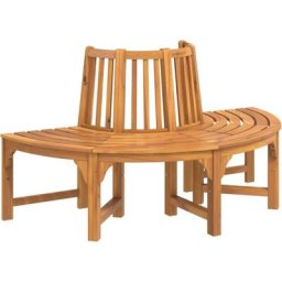 Banc demi-circulaire tour d'arbre Ø160cm bois massif eucalyptus Vidaxl n/a
