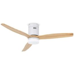 Ventilateur de Plafond LED 18W Blanc / Moteur DC Hêtre 3000+4000+6000 avec Télécommande
