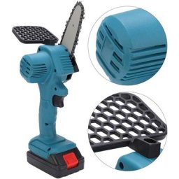 Mini Scie à Main Scie à Chaîne Électronique Portable 4 po à Une Main avec Brosse AC100‑240V(Bleu