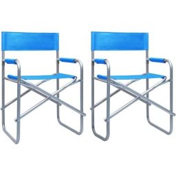 Vidaxl - Chaises de metteur en scène 2 pcs Acier Bleu Bleu