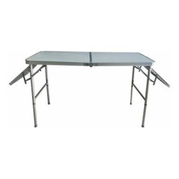 Midland - Table Pliante avec Rallonges Pieds Réglables 4 Couverts Camping Car - Gris
