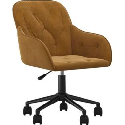 Chaise pivotante de bureau Marron Velours Vidaxl Marron