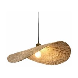 Lustre Pendant Light Ombre Lampe Suspension Tresse De Bambou à La Main Lampe Pendentif E27