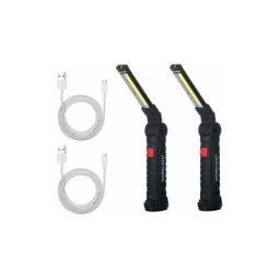 2 x Lampe De Travail Cob Baladeuse Led Rechargeable Lampe Atelier Cob Torche Lampe De Poche Lampe