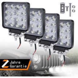 Projecteurs de travail tout terrain led Projecteurs pour tracteur excavatrice 4x48W - Aufun