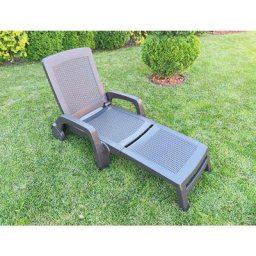 Dmora - Bain au soleil Saturno, Bain au soleil de jardin réglable avec accoudoirs, Chaise longue