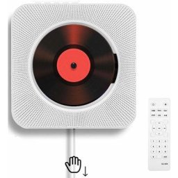 Lecteur cd portable monobloc, Bluetooth, support mural, haut-parleur Hi-Fi intégré, haut-parleur