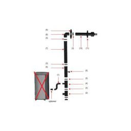 Jamais utilisé] Kit Horizontal Conduit de Poêle Etanche Dinak Diflux Sortie Latérale Laqué noir