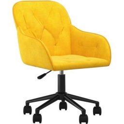 Chaise pivotante de bureau Jaune Velours Vidaxl Jaune