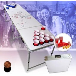 Beercup - Backspin table de Beer Pong set White diy Poignées de transport Porte-balles 6 balles