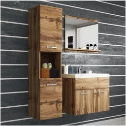 Deco In Paris - Ensemble meubles salle de bain suspendu - Bois effet vieilli harmony - bois foncé