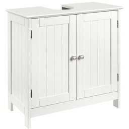 Bakaji - Meuble Salle de Bain Sous Lavabo Meuble Bois mdf 2 Portes 60x30 cm Blanc