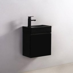 Pack Studio noir droite + Meuble Lave main Noir Dark
