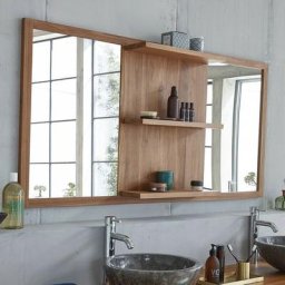 Miroir en teck massif rectangulaire 160x80 cm - Naturel