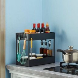 Bathrins - tagère de rangement à 2 niveaux sous évier pour salle de bain cuisine Organisateurs de