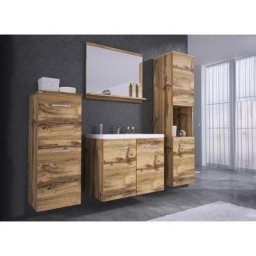 Deco In Paris - Ensemble meubles salle de bain design suspendu - Chêne vieilli alby - bois foncé