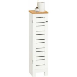 Sobuy - Porte Papier Toilette Vertical, étroit, Meuble wc, Support Papier Toilette, Armoire