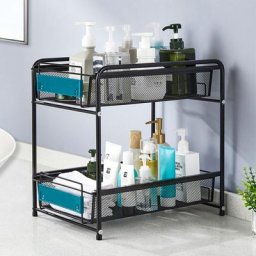Etagere de Rangement sous Evier Rack avec tiroir coulissant pour Cuisine et Salle de Bain
