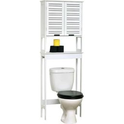 Tendance - Meuble wc Miami 1 tablette blanc - Blanc - Blanc laqué