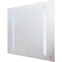 Miroir rétro-éclairant bluetooth - Argent - 60x60cm - Verre - Connecté Bluetooth - Gris