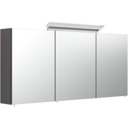 Armoire de toilette avec miroirs et Lampe led acrylique 140cm Anthracite satiné - anthracite satiné