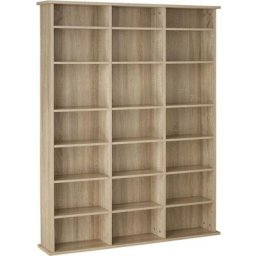 Armoire étagère bibliothèque rangement cd / dvd meuble de rangement 136,5 cm marron - Marron