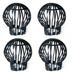 Zmleve - Siphon de toit en plastique noir drain anti-blocage couvercle en maille ronde balcon