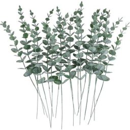 24pcs feuilles d'eucalyptus artificielles pour la décoration de la maison de fleurs de mariage