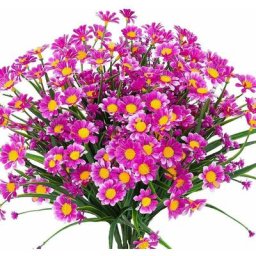 Artificielle Marguerite Fleurs,4pcs de Fleurs en Plastique artificielles,résistantes aux UV,sans
