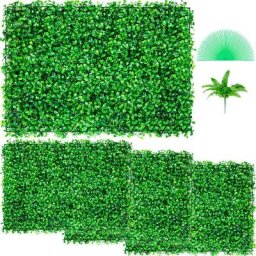 VEVOR Haie Artificielle Panneaux Muraux de Haie de Buis UV 4pcs 24"" X 16"" Décor