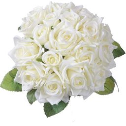 1 Pièce Fleurs Artificielles Rose Bouquet Faux Fleurs Soie Plastique Roses Blanches Artificielles