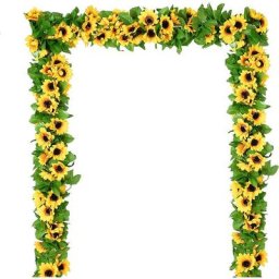 4 Pièces Guirlandes de tournesols artificielles en Soie avec Feuilles Vertes pour décoration de