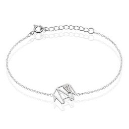 Bracelet Origami Argent Blanc Oxyde De Zirconium