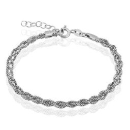 Bracelet Marie-angeline Maille Coreene Argent Blanc