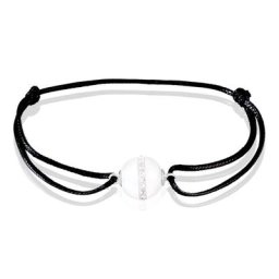 Bracelet Nina Cera Argent Blanc Céramique Et Strass