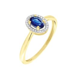 Bague Or Jaune Goulwen Saphir Ovale Et Diamants
