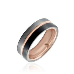 Bague Jourdan Echo Tungstene Tricolore Blanc / Rose / Noir