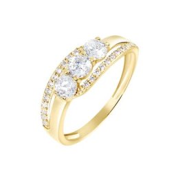 Bague Comete Or Jaune Oxyde De Zirconium